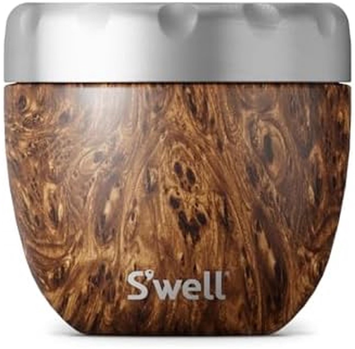 SnelShoppen - S'well Eats™ 2-in-1 Etensbak met Schroefdeksel, 636 ml, Drievoudig Geïsoleerd en Lekvrij, Teakwood, Ideaal voor Onderweg, Koud tot 11 Uu