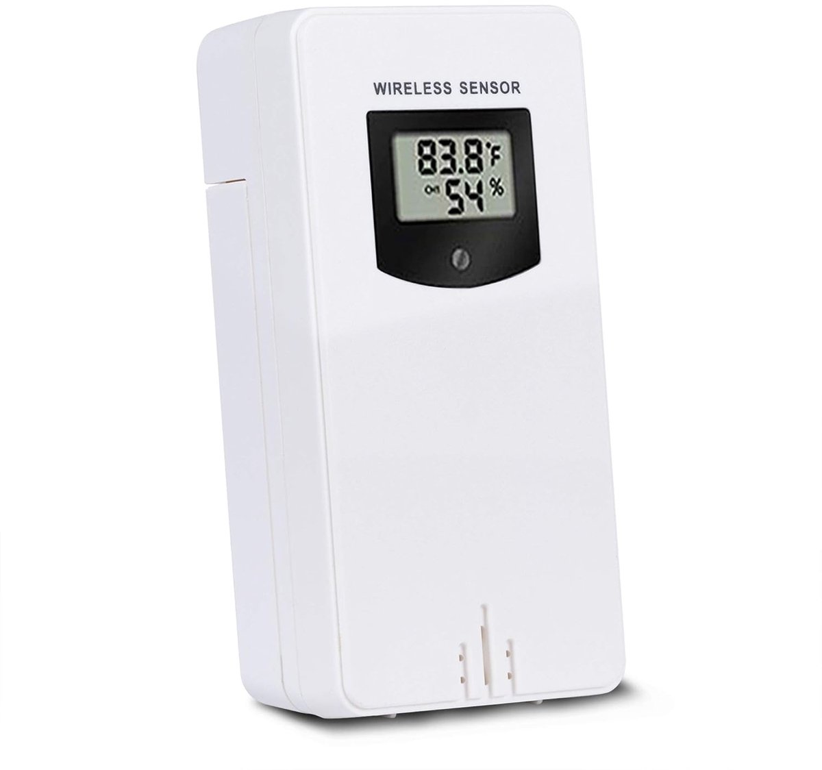 SnelShoppen - Draadloze Buitensensor Wit - Temperatuur en Hygrometer - Weerstation Sensor - Transmitter voor Weerstation en Projectie Alarm Clock - 3