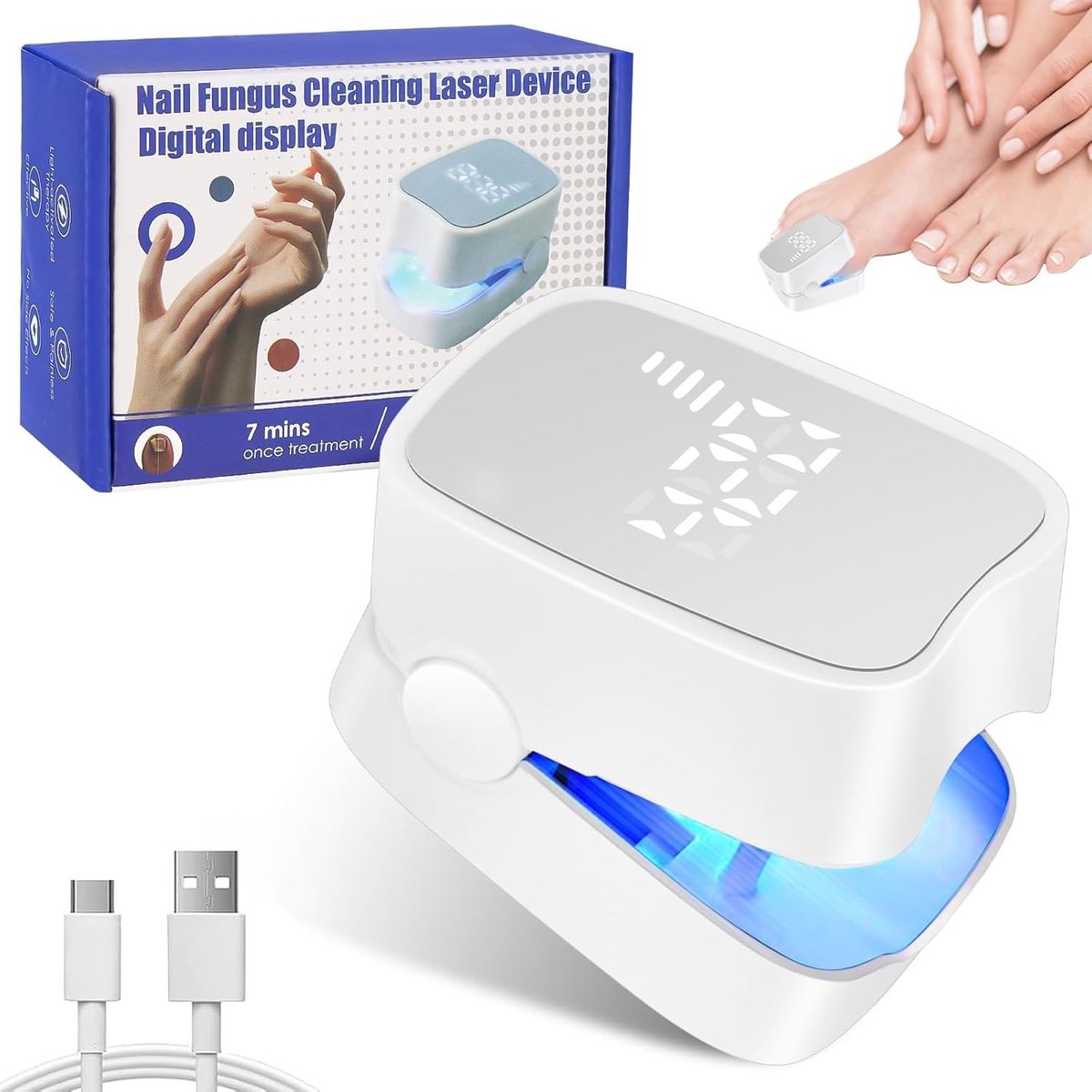 Laserbehandeling voor Nagelschimmel met Oplaadbare Timer, 460 nm Blauw Licht en 910 nm Infrarood Licht voor Effectieve Verwijdering van Nagelschimmel
