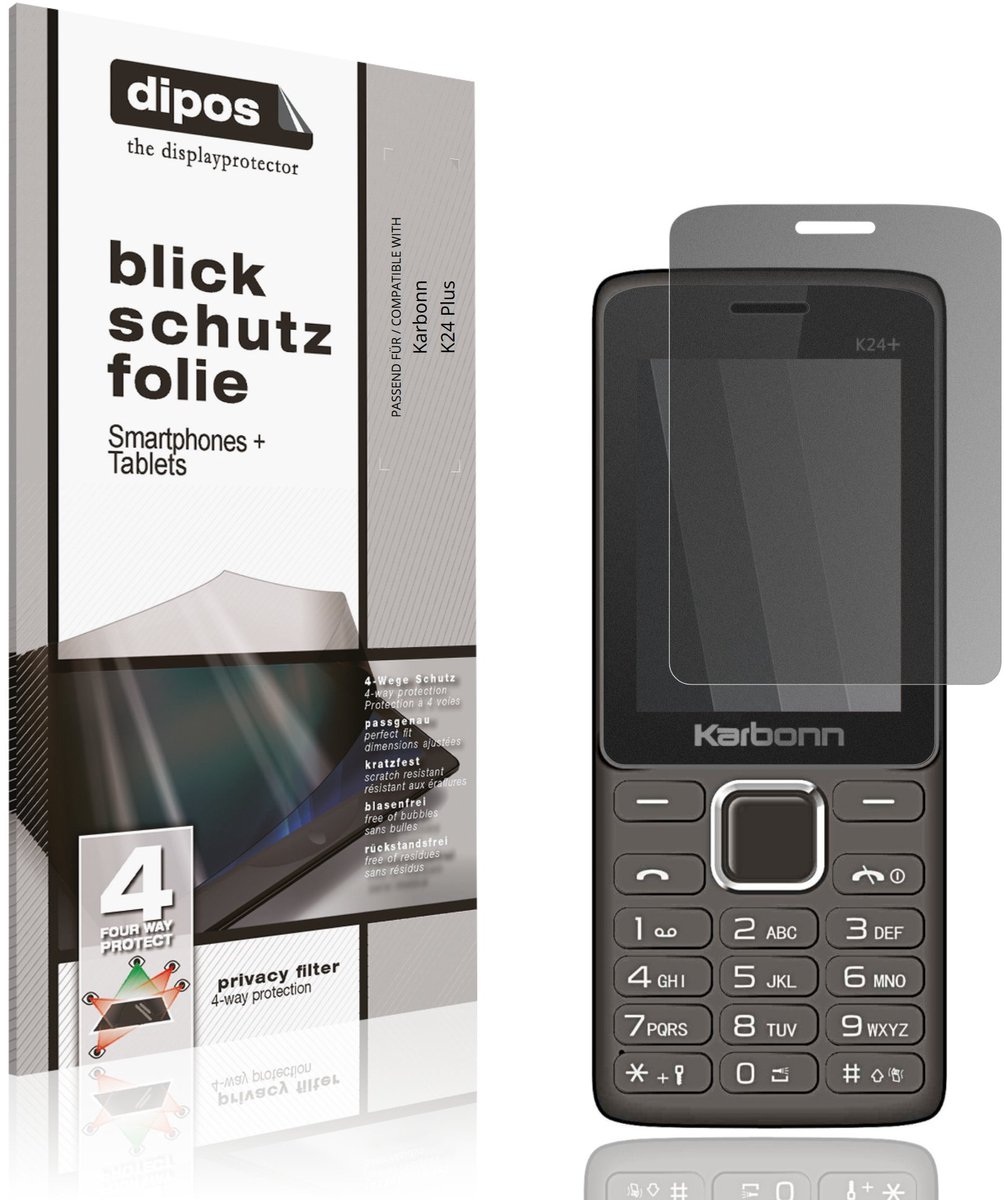 dipos – Matte Privacy Screenprotector geschikt voor Karbonn K24 Plus | Anti-Spy Beschermfolie
