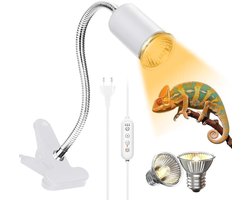 Warmtelamp Reptielen - Terrarium Lamp - Klimaatbeheersing Terrarium - UVA UVB Spectrum - 50W - Wit