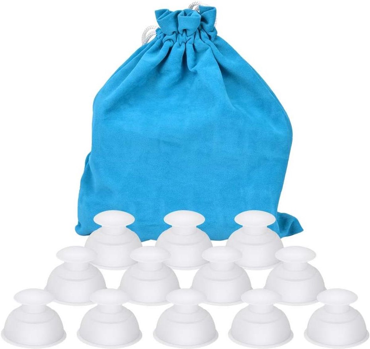 Siliconen cupping cups - Massage cups - Spierontspanning thuis - Krachtige zuignap - 12 stuks - Transparant