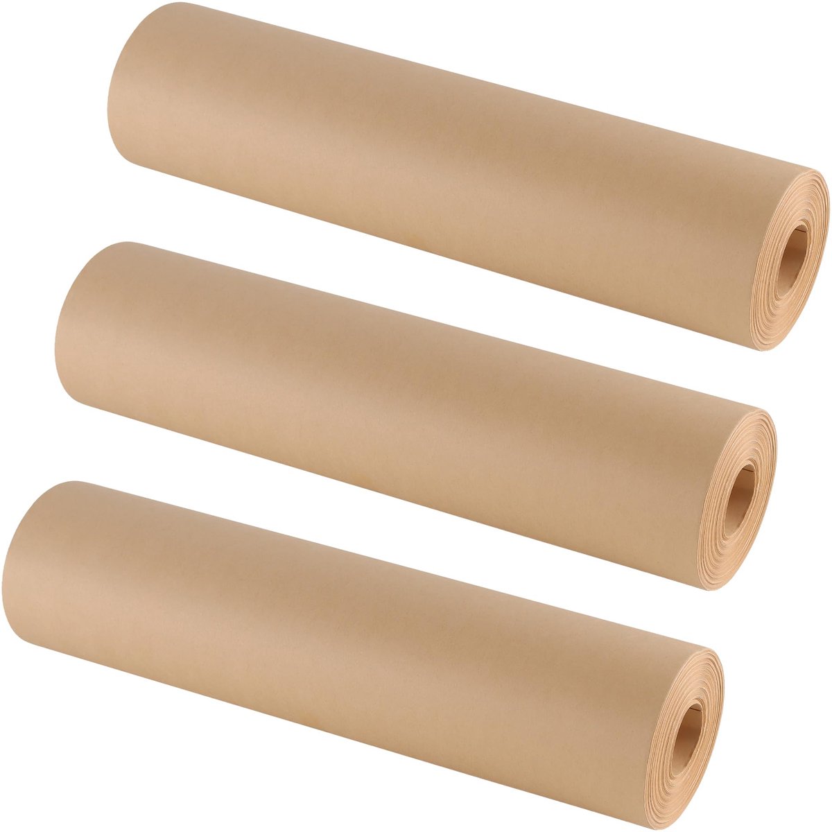 SnelShoppen - 3 Stuks Kraftpapierrol 30 cm x 30 m - Bruin Cadeaupapier - Inpakpapier voor Verjaardagen, Kunsthandwerk, Verzenddoeleinden en Feestjes