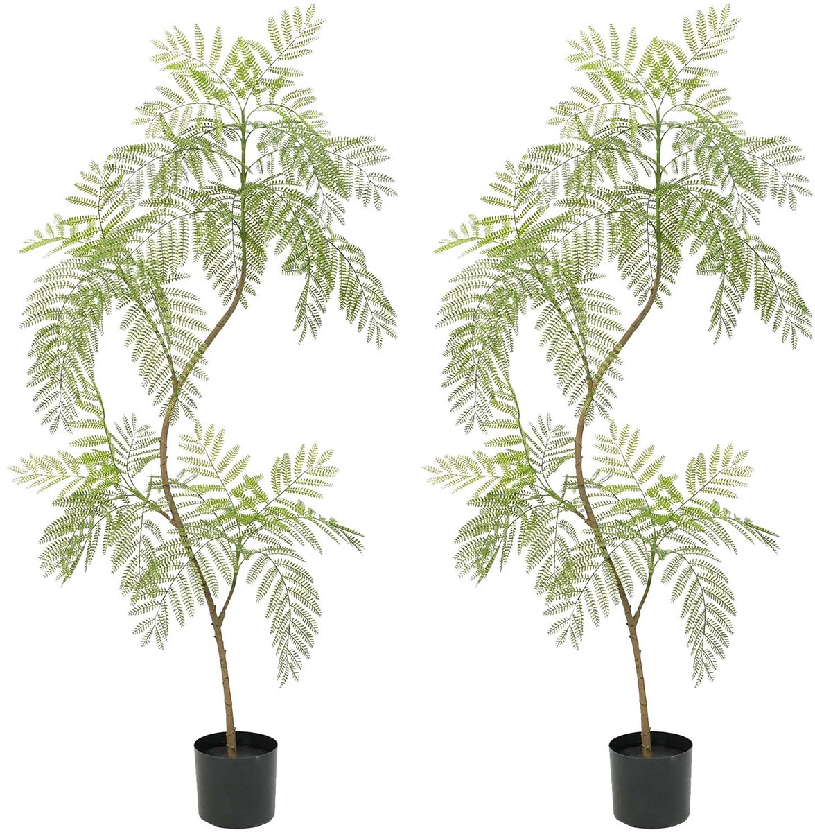 SnelShoppen - 2x Jacaranda-boom 170 cm Kunstplanten in Pot - Realistische Kunstbomen met Verstelbare Takken - Decoratie voor Woonkamer, Balkon, Kantoo