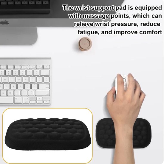 Ergonomische Geheugenfoam Polssteun voor Computer, Laptop en Gaming - Antislip en Pijnverlichting — afbeelding 4