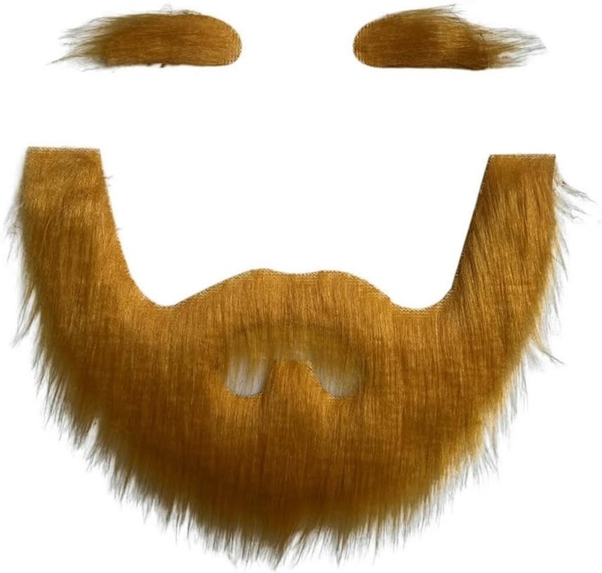 Set van Neppe Snorren en Baarden - Zelfklevende Gezichtshaar voor Kostuums en Halloween Feestjes (Donker Goud)