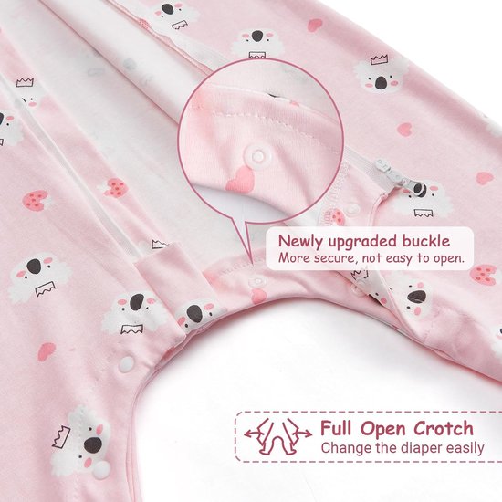 Baby Slaapzak met Voetjes, 0.5 Tog, Mouwloos Zomer Model, 100% Katoen, Unisex Slaapzak voor Baby's en Peuters — afbeelding 3