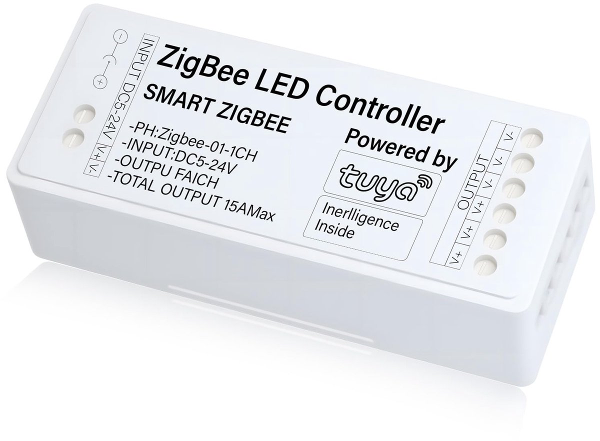 SnelShoppen - Zigbee Slimme Schakelaar met LED-Dimmer, Smart Switch, Compatibel met Alexa, Google Assistant en SmartThings, Voor Thuisgebruik, Tuin en