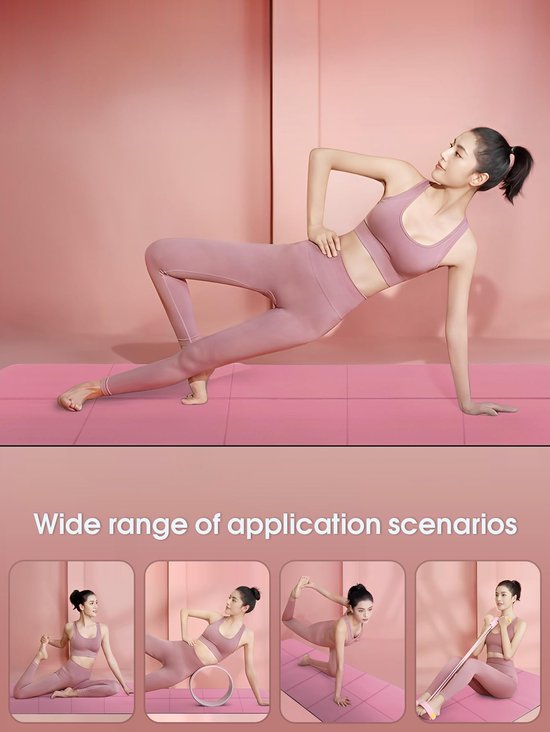 Klassieke Yogamat - Oefenmat Fitness - Yoga Pilates Training - Antislip EVA Materiaal - 173 x 61 cm - Roze — afbeelding 5