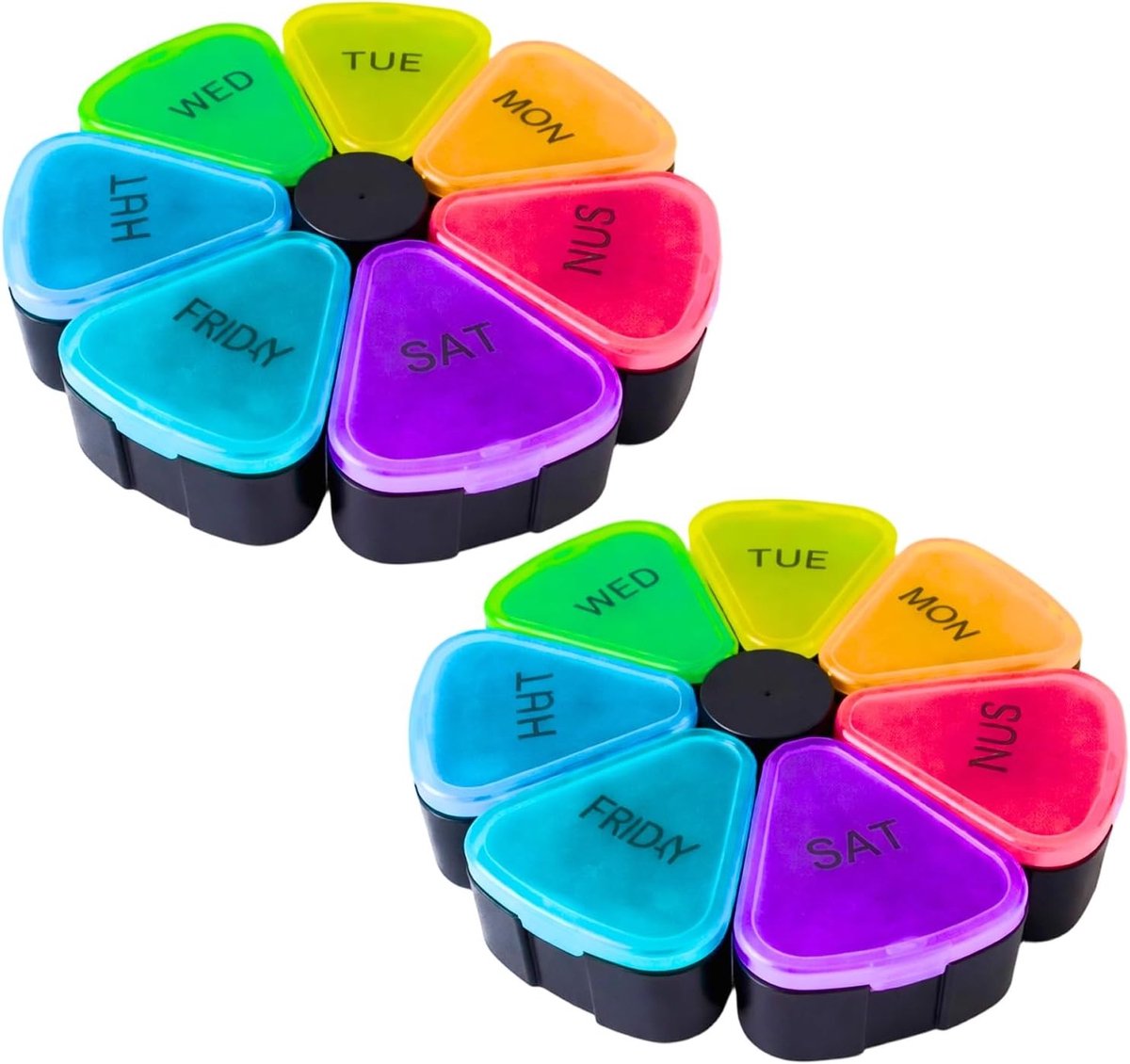 Tablettenbox voor 7 dagen, pillendoos met ruime vakken voor medicijnen, handige medicijnoplossing voor onderweg en thuis, ideale weekdoos voor tabletten