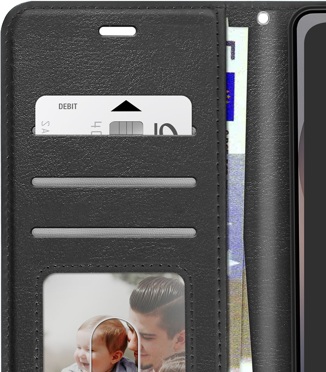 Mayaxess, Portemonnee Hoesje geschikt voor Xiaomi 17T Pro met Polsband en Standaard, Zwart
