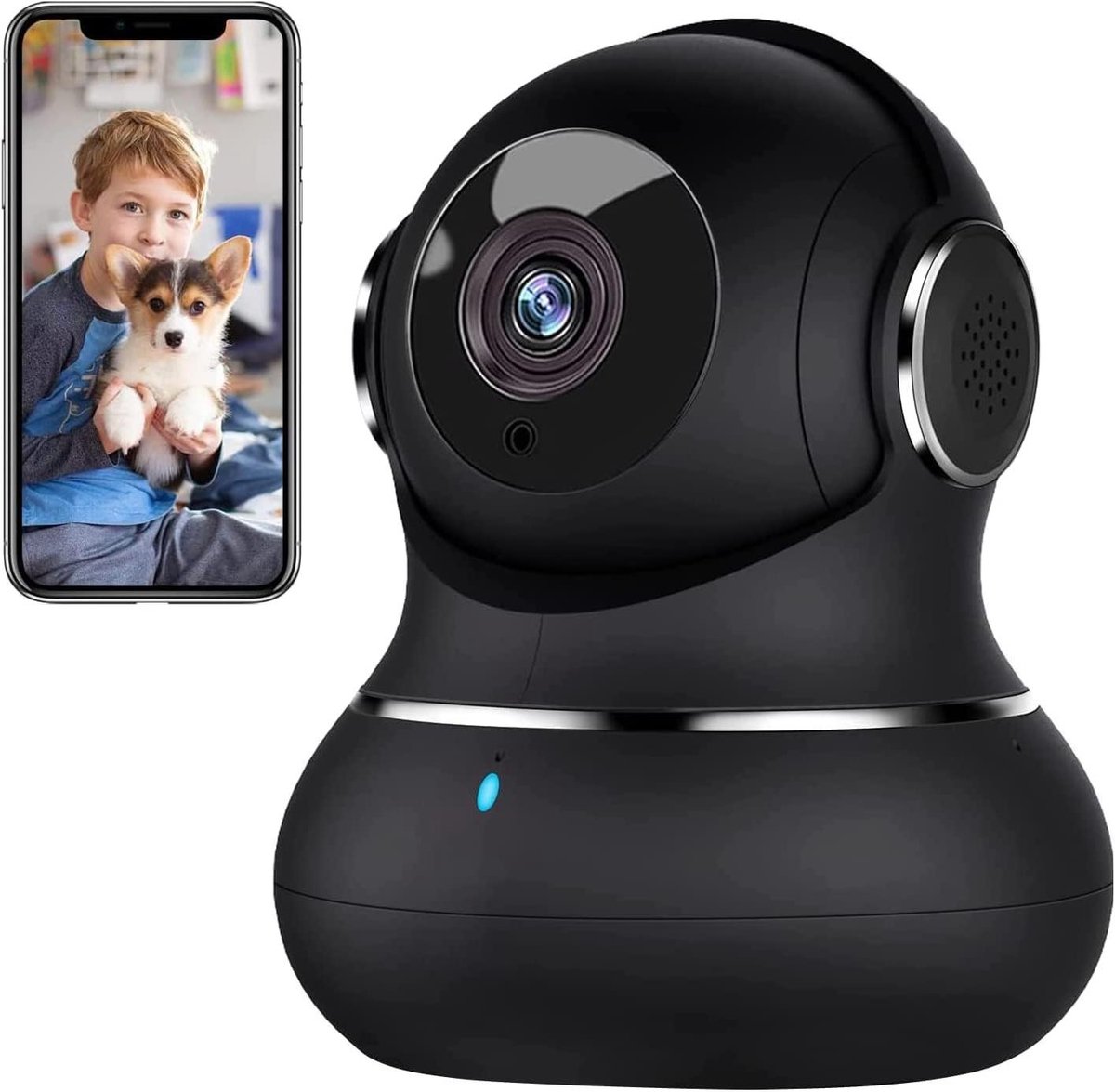 Slimme Camera - Binnen Camera - Huis Bewaken - 360 Graden Beweging - 2K Resolutie - Zwart