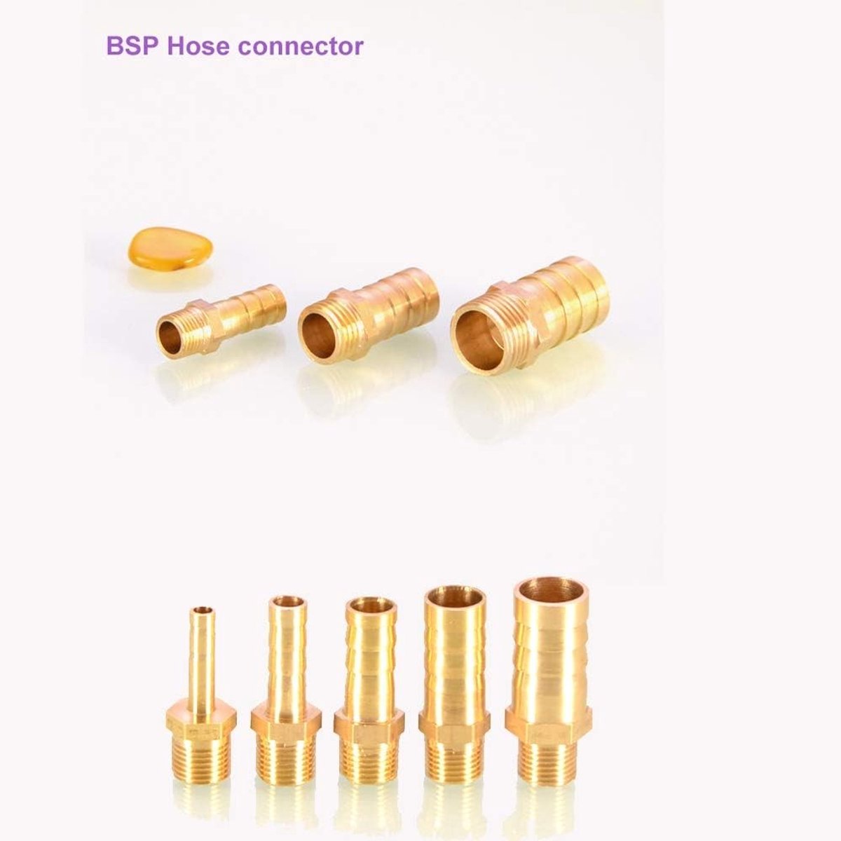BSP Male Thread Adapter voor 6mm tot 25mm, Messing Plug voor Slangen en Buizen, Perfecte Verbindingen