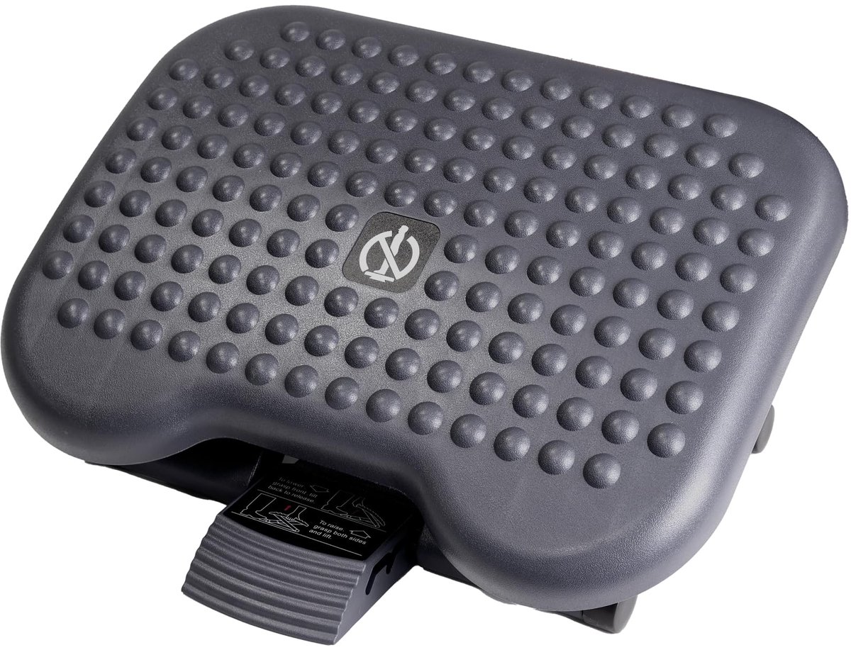 SnelShoppen - Raylu Paper® Voetsteun voor Kantoor en Thuis, Antislip, Massage-Effect, Hoogte Verstelbaar en Kantelbaar, Verbeterde Lichaamshouding en