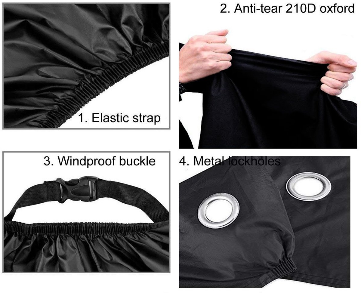 SnelShoppen - Motorfietshoes XXXL 210D Stof Zware Waterdichte Motorhoes Met Slotgaten Anti Stof Regen UV Bescherming Voor Binnen Buiten Groot 3XL
