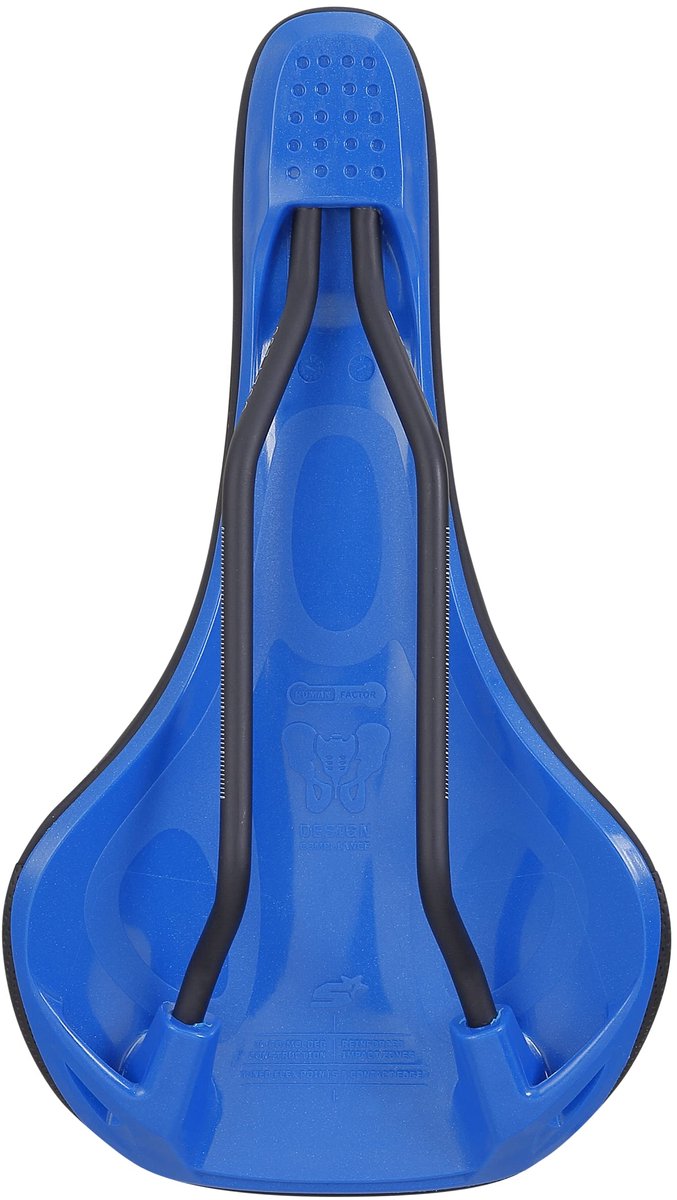 SnelShoppen - Spank Spike 160 Zadel MTB Unisex Volwassenen, Ergonomisch Ontwerp, Zwart/Blauw, Ideaal voor Mountainbiken, Comfortabel en Duurzaam, Gesc
