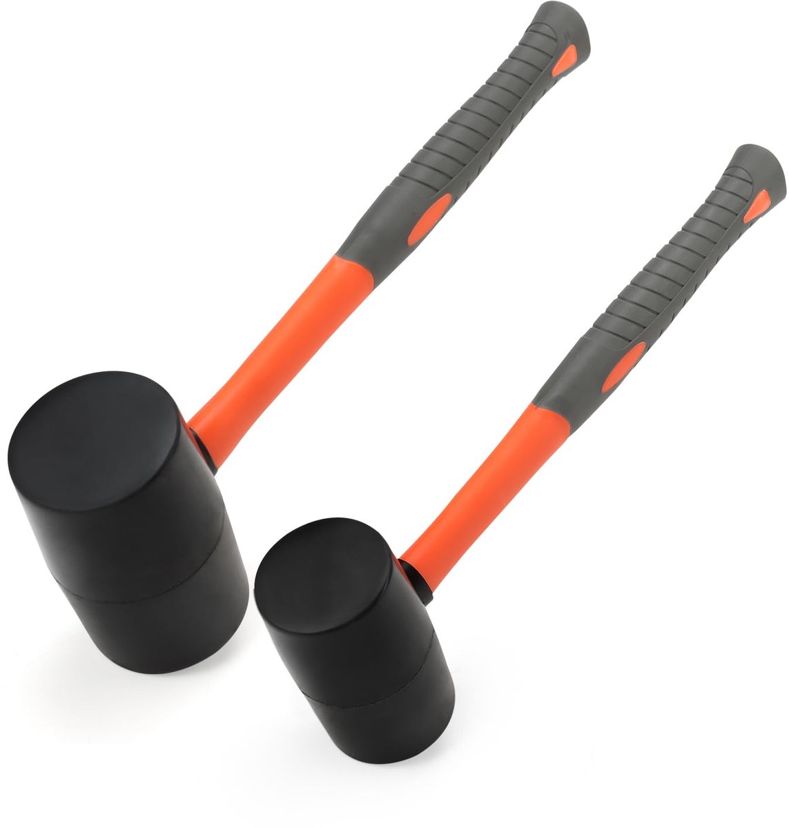 SnelShoppen - Set van 2 Rubberen Voorhamers 16 oz en 32 oz - Zwarte Rubberen Hamer met Glasvezelhandvat voor Doe-het-zelf, Timmerwerk en Bestrating