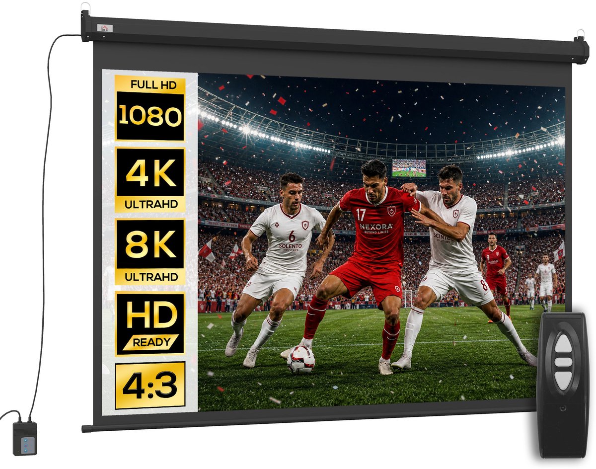 Homcom Projectiescherm-Kunststof, Metaal-171L x 1B x 130H cm-Zwart