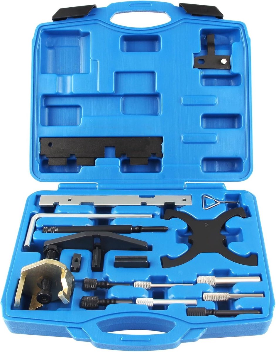 Motorafstelgereedschap Set voor F-0rd en M-az-da 1.4 1.6 1.8 2.0 Di/TDCi/TDDi met ECOBOOST en Ti-VCT Technologie, Geschikt voor Diverse Motoren en Modellen