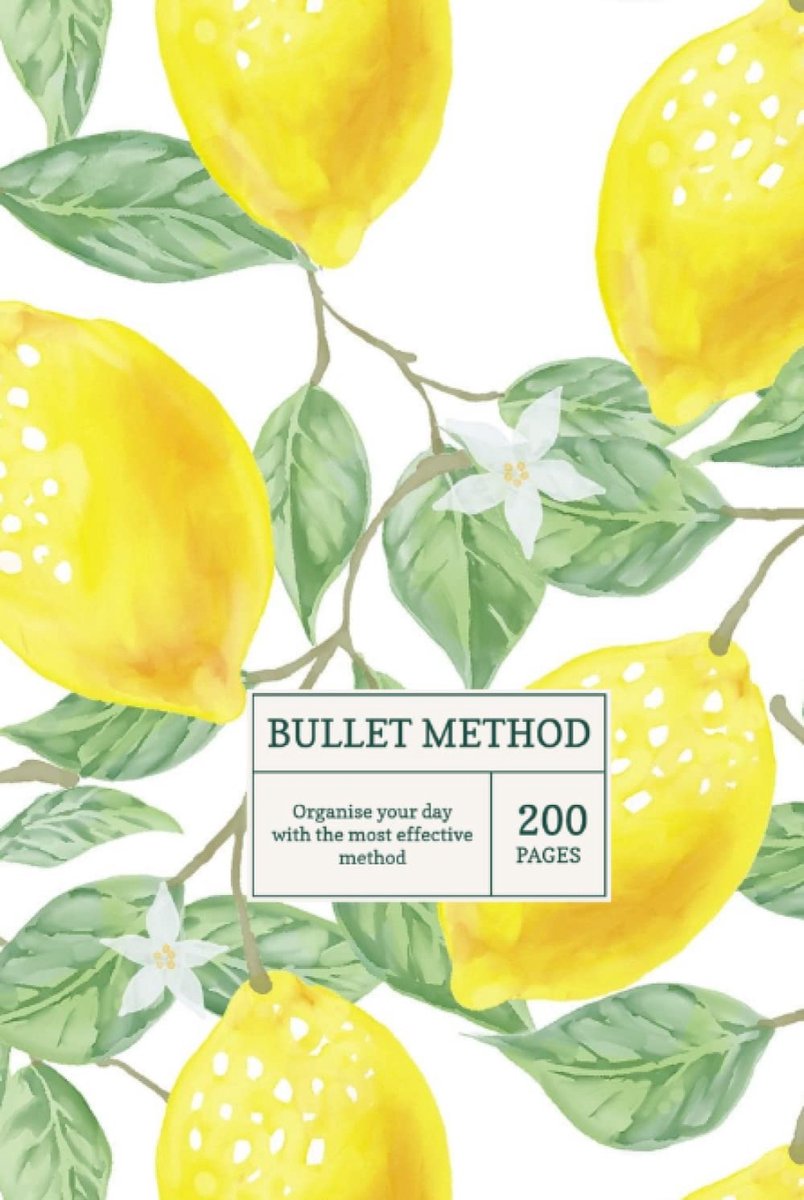 SnelShoppen - Premium Lemon Notebook Hard Cover | Blank Bullet Journal | 100 Pagina's | Lemon Citrus Patroon | Notitieboekje voor Creatieve Projecten,