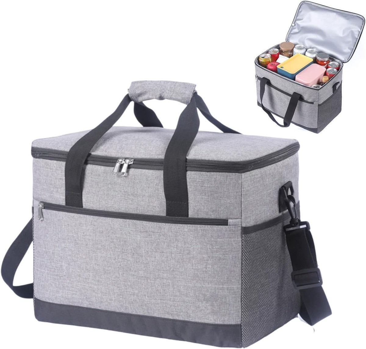 Isolerende en Waterdichte Koeltas 41 × 26 × 30 cm voor Winkelen, Barbecue, Kamperen en Reizen