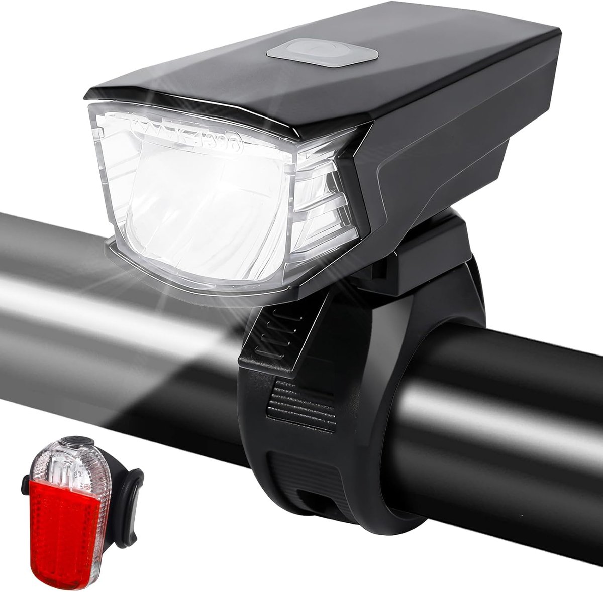 SnelShoppen - Set LED Fietslampen, USB-Oplaadbare Fietslampen met 3+2 Verlichtingsmodi, IPX4 Waterdichte Voor- en Achterlichten voor Fietsen, Perfect