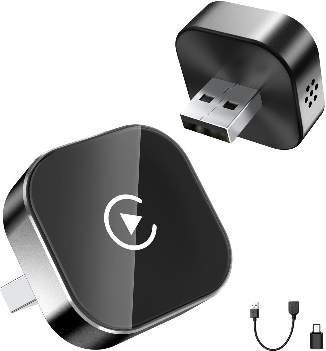 SnelShoppen - Draadloze CarPlay Adapter voor Apple 2026, Plug & Play, USB-A, Mini, Stabiel, Compatibel met iOS 10+, Bekabelde CarPlay Auto's