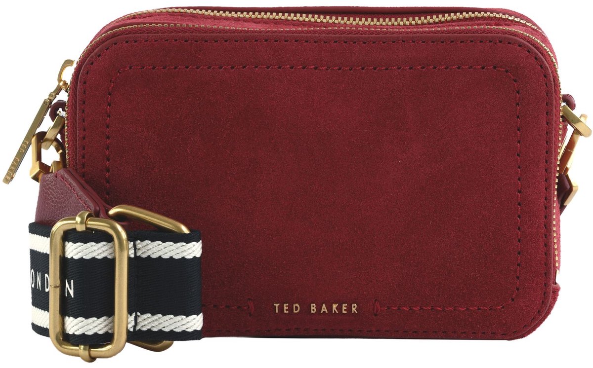 Ted Baker Leren schoudertas Shayann Webbing Suede Crossbody Camera Bag Dk - Red donkerrood