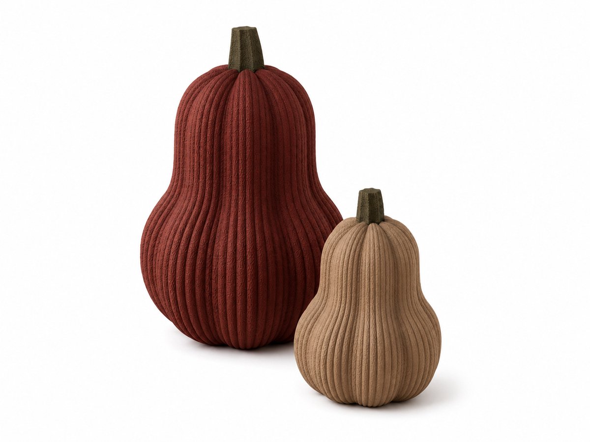Set van 2 Decoratieve Pompoenen – 3D-Geprinte Herfstdecoratie