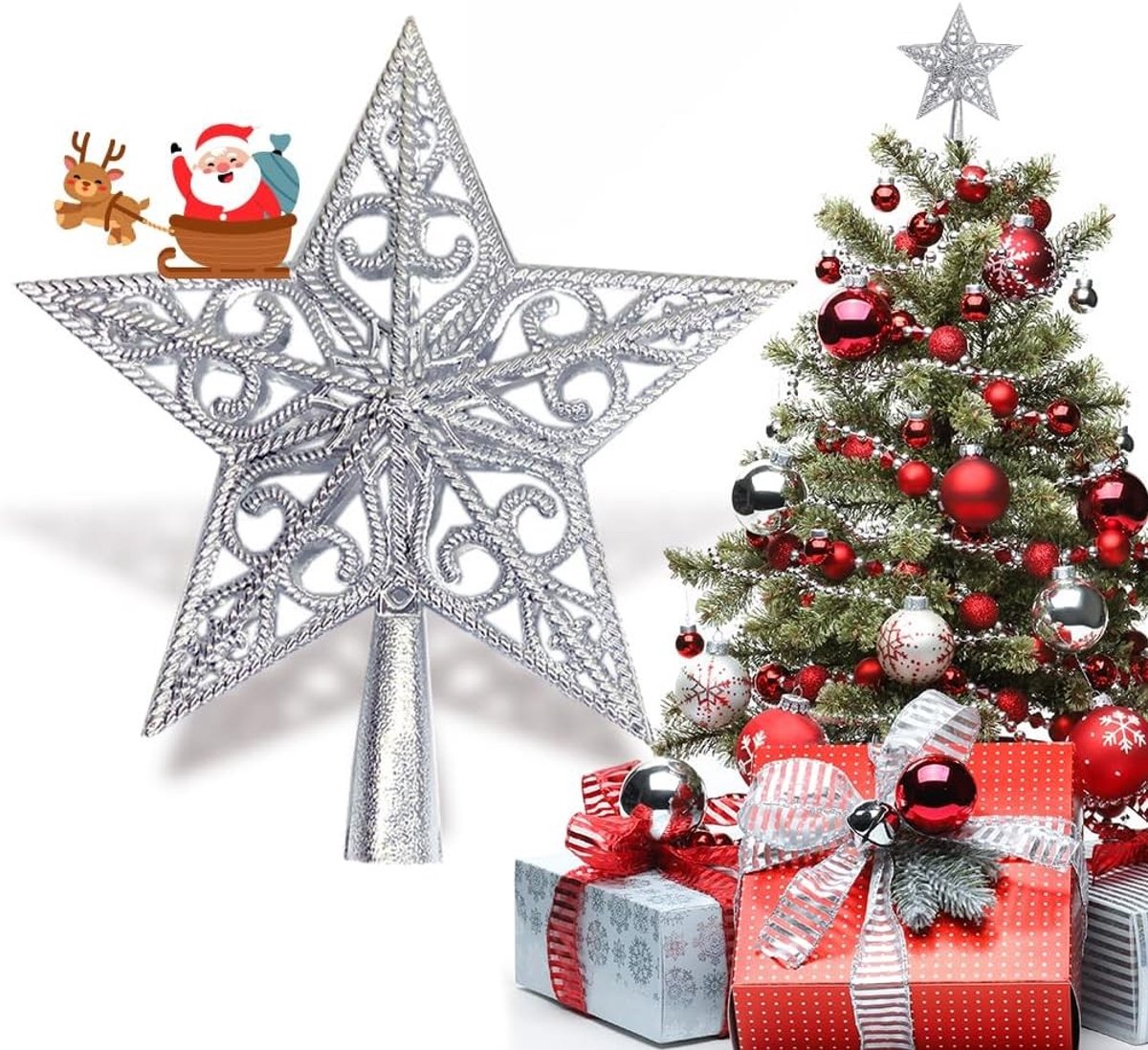 Vintage Ster voor Kerstboom - Lichte, Klassieke Plastic Versiering voor Feestdagen en Nativiteitsdecoratie