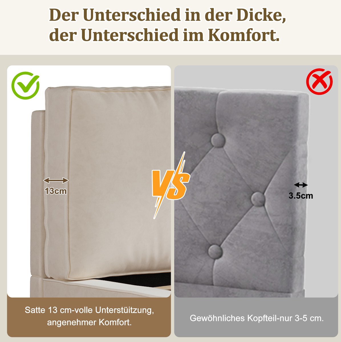 DESMIU Gestoffeerd Bed 180x200 cm – Hydraulische Opbergruimte – Met Lattenbodem En Hoog Hoofdbord – Tweepersoonsbed Van Fluweel – Beige – Zonder Matras