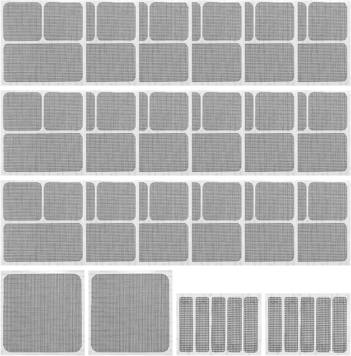 Vliegengaas reparatieset - Hor reparatie - Gaten dichten - Sterke lijm - 22 stuks - Grijs