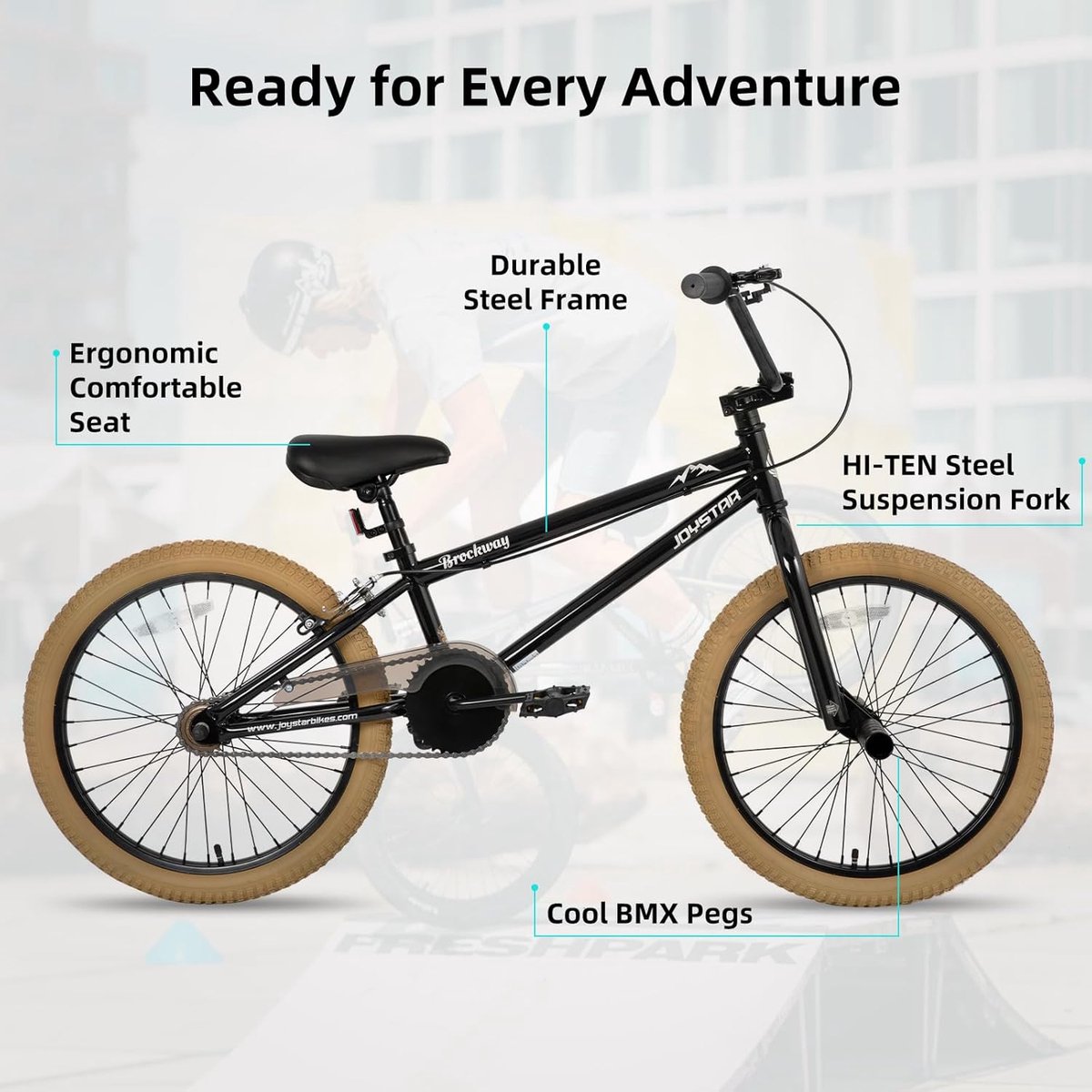 SnelShoppen - JOYSTAR poaoli kinderfietsen 12 inch - Lichtgewicht en stevig, ideaal voor kinderen, met verstelbaar zadel, kleurrijk ontwerp, perfect v