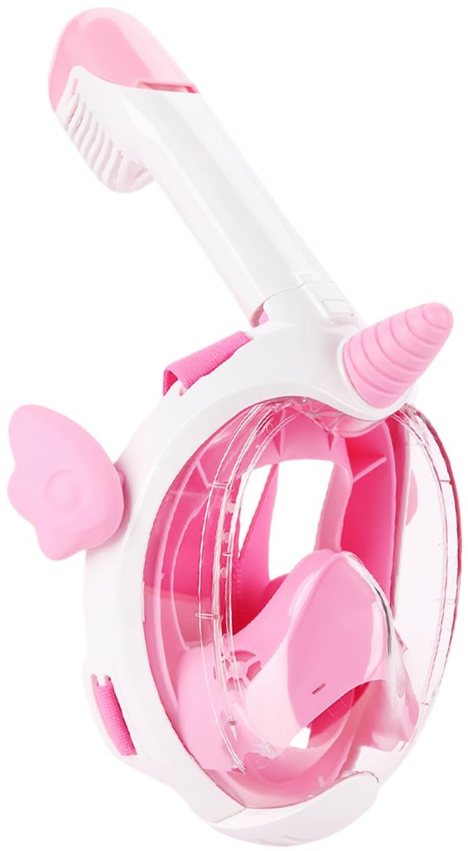SnelShoppen - Vitare Kids Snorkelmasker Full Face voor Kinderen - 180° Panoramisch Duikmasker met Nieuw Ademhalingssysteem, Anti-Fog en Anti-Lek, Roze