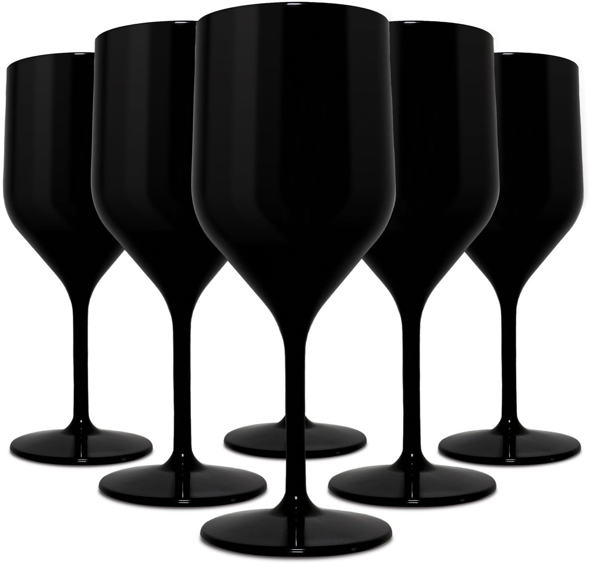 SnelShoppen - Set van 6 onbreekbare kunststof wijnglazen en champagneglazen 25 cl, BPA-vrij, vaatwasmachinebestendig, ideaal voor camping, boot, tuin,