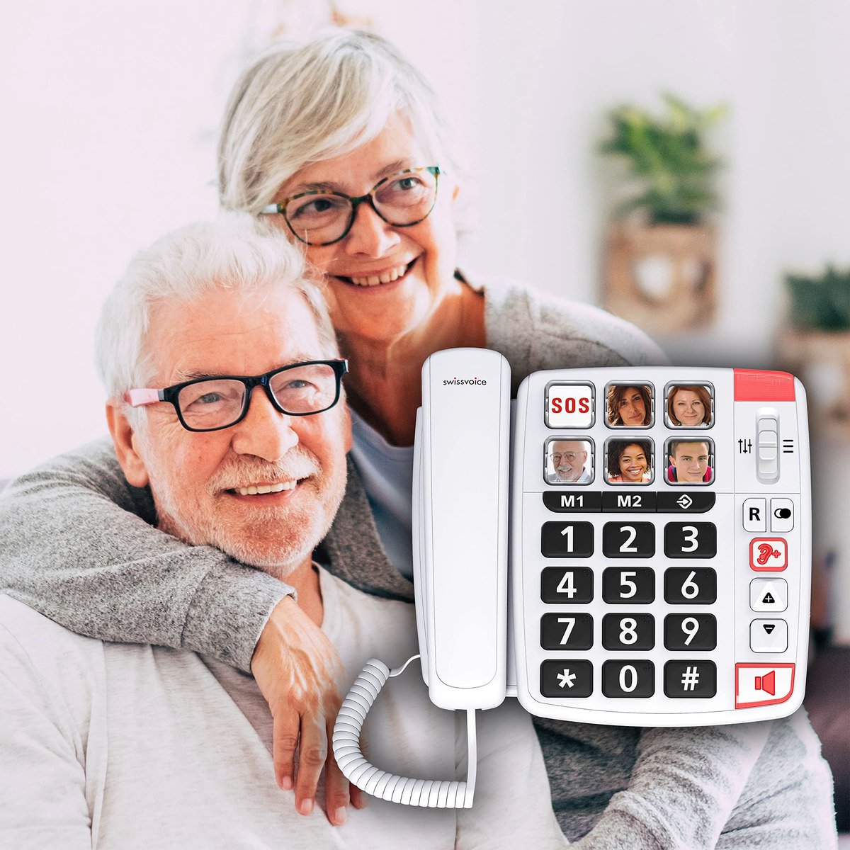 SnelShoppen - Draadloze Telefoon Swissvoice Xtra 1110 Un - Gemakkelijk in Gebruik, Ideaal voor Senioren, Met Verlichte Toetsen, Handig en Betrouwbaar,