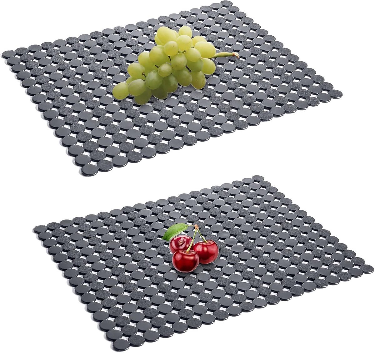 Keuken Gootsteen Matten 2 Stuks PVC Gootsteen Beschermer Mat Verstelbare Gootsteen Mat voor Beschermers, 40 x 30 cm Op Maat te Snijden Matten voor Keuken Gootsteen - Doorzichtig zwart