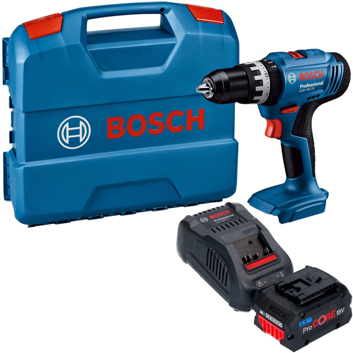 Bosch GSB 18V-25 Professional accu-slagboormachine 18 V 56 Nm ( 06019K9300 ) Solo - zonder accu, zonder lader