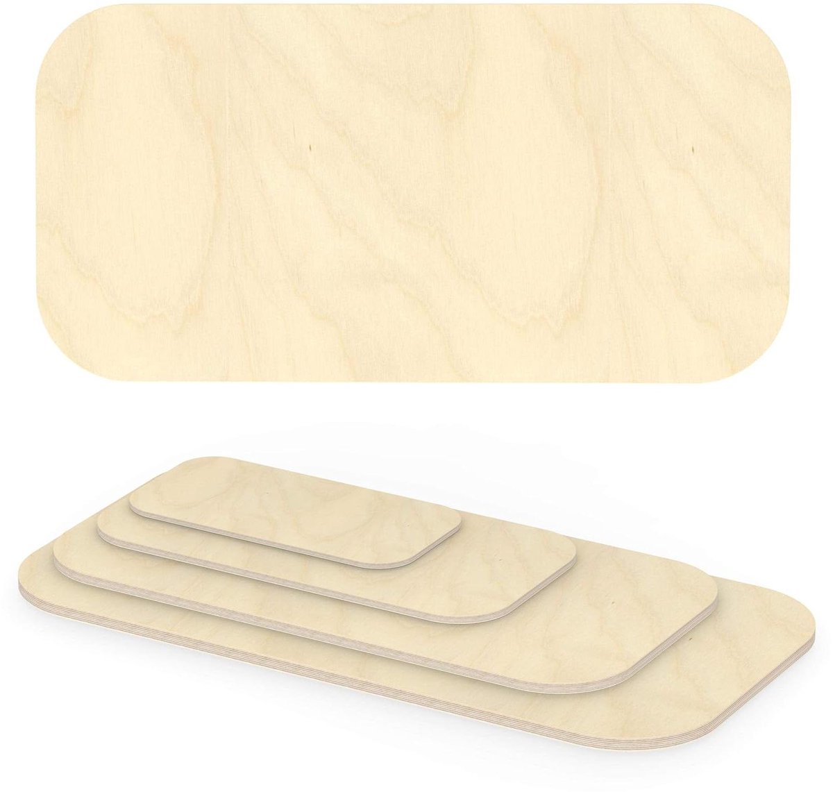 Multiplex plaat - Houten plaatmateriaal - Meubels maken - Afgeronde hoeken - 90x60 cm - Houtkleur