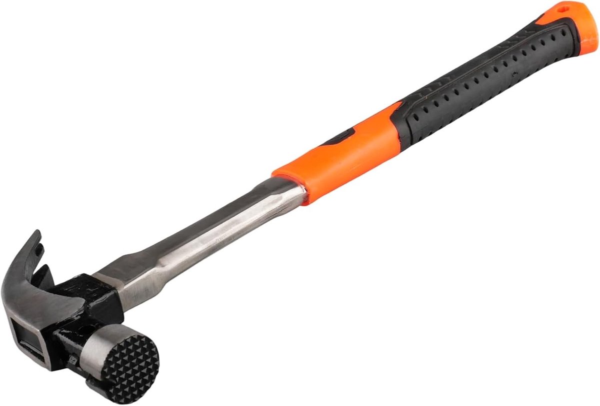 Hamer met klauw, TPR antislip handvat, ideaal voor reparaties en onderhoud, sterke magneet, geschikt voor spijkers en klussen