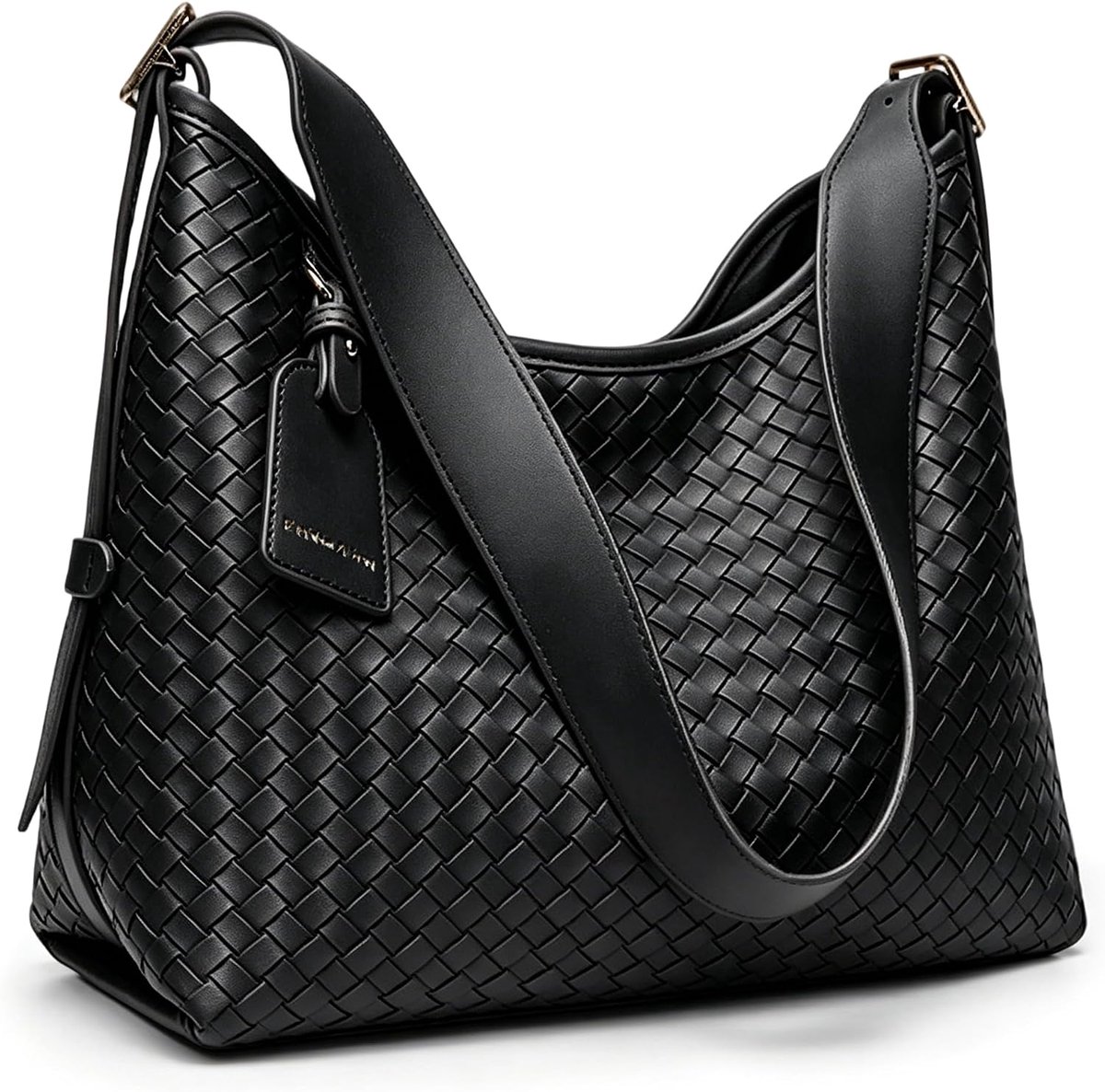 Braided PU Leather Handbag, Women's Hobo Waterproof with Adjustable Shoulder Strap, Elegant and Spacious for Office - ShopVlot