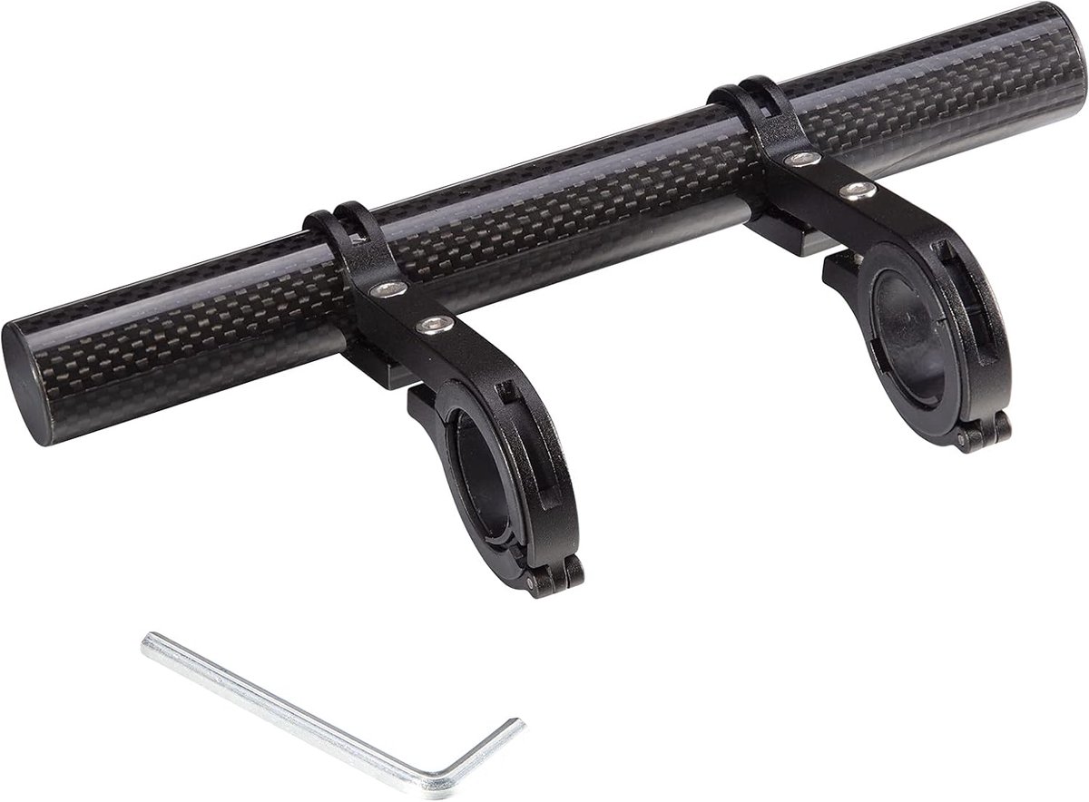 Stuurverlenging 20 cm - Carbon Fiber - voor GPS, smartphone, verlichting - extra ruimte op je fiets - ShopVlot