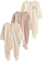 Next - Pasgeboren unisex - Set van 3 babyslaapzakjes met tweewegritssluiting - Naturel