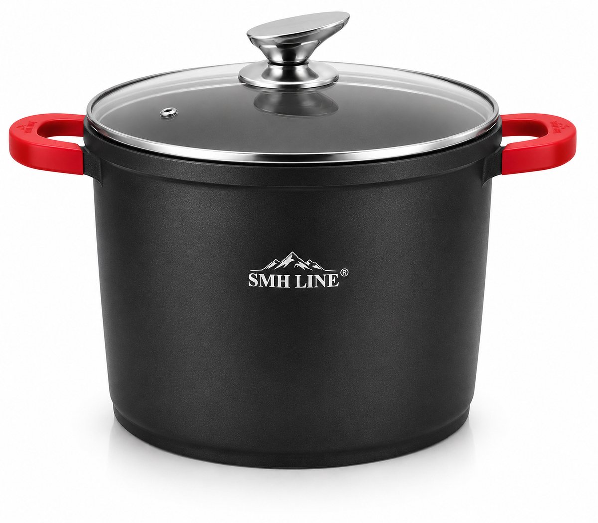 SMH LINE® Braadpan inductie - Ø 28cm/ 10.5L - Antiaanbaklaag - Inductie Soeppan - Voor Alle Warmtebronnen - Incl. deksel - Zwart