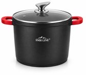 SMH LINE® Braadpan inductie - Ø 28cm/ 10.5L - Antiaanbaklaag - Inductie Soeppan - Voor Alle Warmtebronnen - Incl. deksel - Zwart