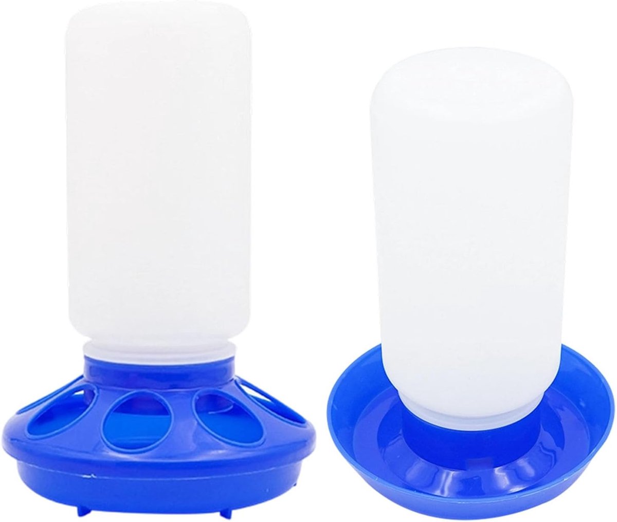 Kippenvoeder Waterer - Pluimvee Set - Automatisch Voeden - Slijtvast Ontwerp - 1 Liter - Blauw