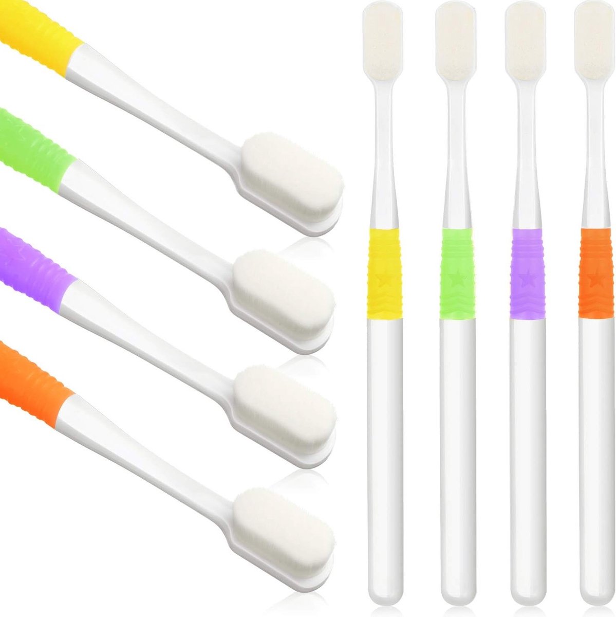 Set van 4 Extra Zachte Handtandenborstels met Micro Nano Borstels voor Gevoelige Gummen, Geschikt voor Volwassenen en Kinderen