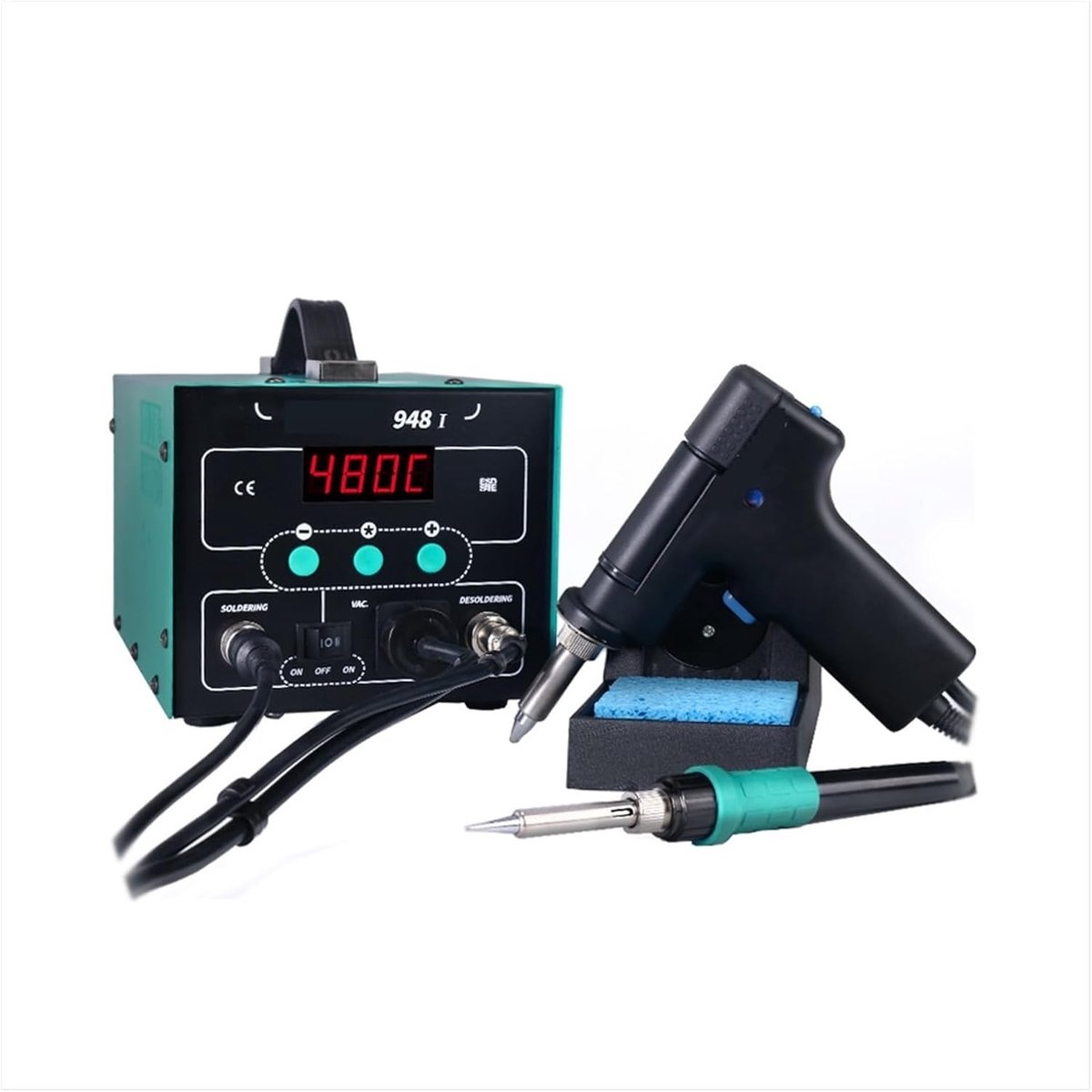 Soldeerstation - Desoldeerstation - Elektronica Reparatie - 2-in-1 functie - 90W - Zwart