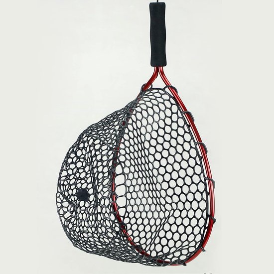 Vis schepnet - Net voor vissen - Vis vangen - Haak- en knoopvrij - 45 cm lang - Rood — afbeelding 3