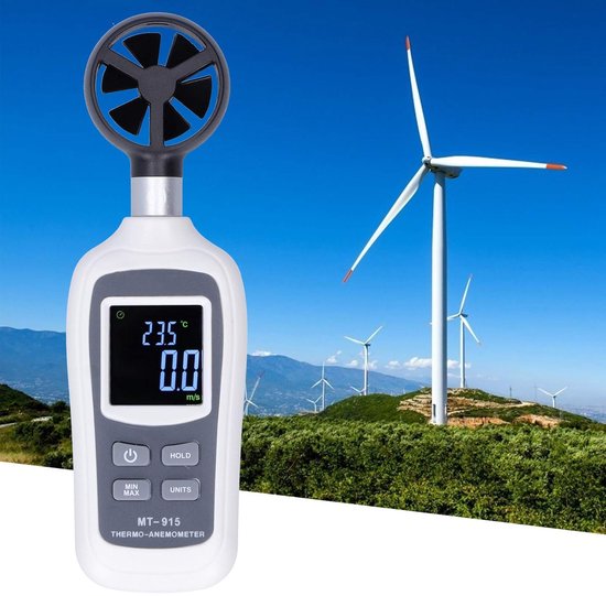 Digitale Anemometer - Windmeter - Luchtstroom Meten - Hoog Nauwkeurig - 0.4-30.0 m/s - Zwart — afbeelding 3